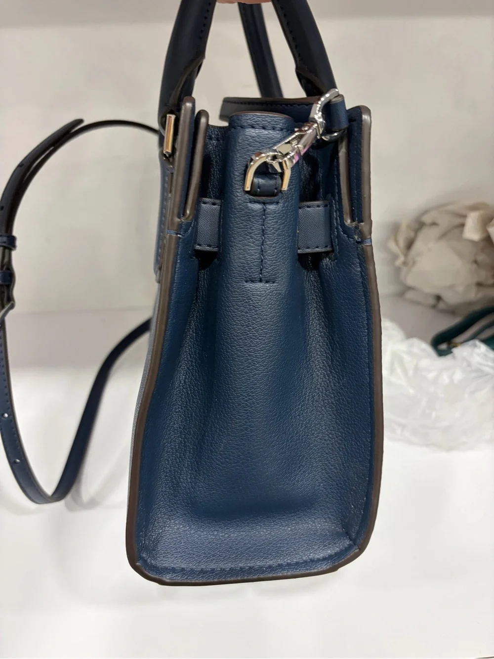 Michael Kors Navy Signature Satchel with Matching Wristlet